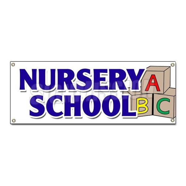 NURSERY SCHOOL BANNER SIGN licensed accredited kindergarten day care